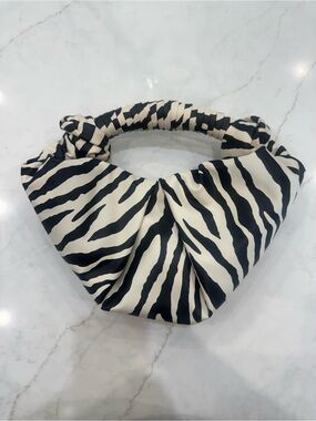 Simon Miller Zebra Print Knotted Handle Bag - Black & White